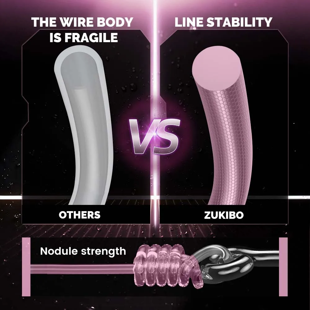 ZUKIBO 100% Reine Fluorocarbon Rosa Angelschnur 100M 50M Kohlefaser-Vorfachschnur Angelköder-Schnur Sinkende Angelschnur Japan – Detail 4