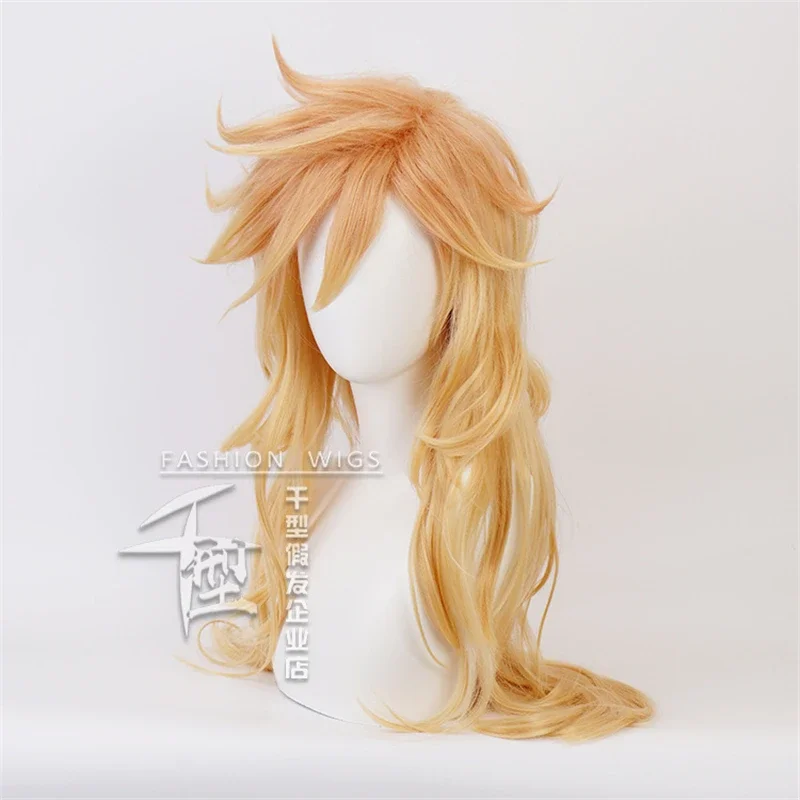Douma Cosplay Wig for Women Demon Killer Halloween Party Fiber Synthetic Light blonde long Party Wig - Image 3
