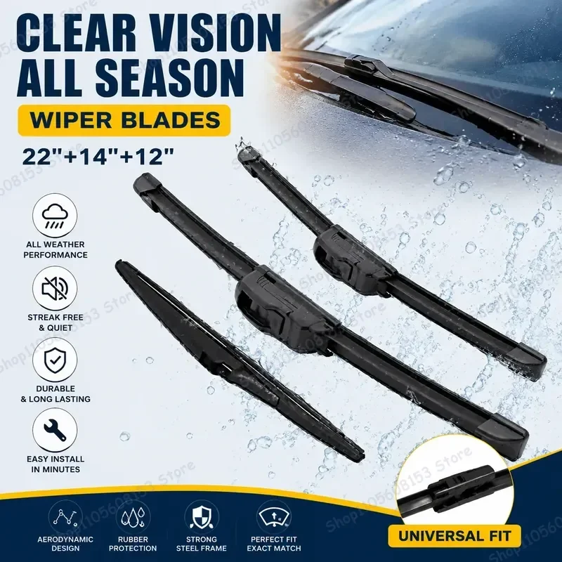 For Mitsubishi Space Star 2012–2017 Wiper Blades 22 14 12 Inch Front Rear Windshield Wipers All Weather Replacement Car