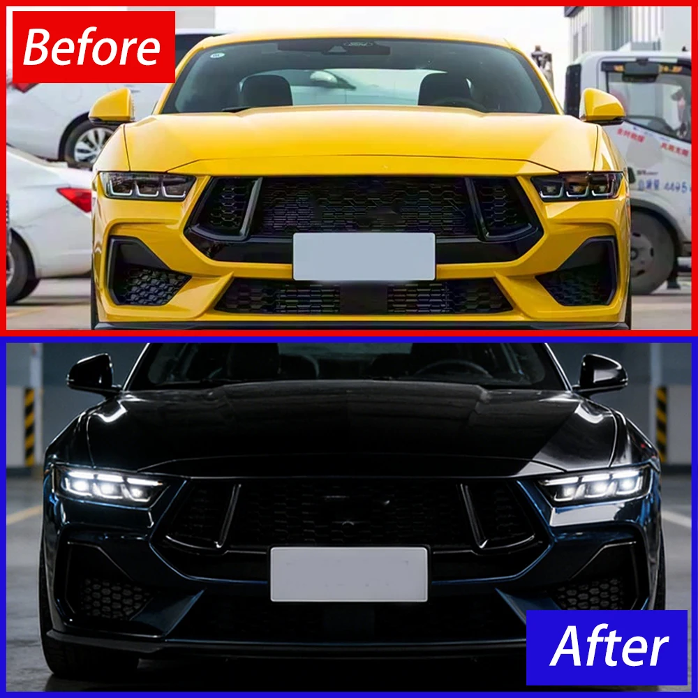 LED Auto Headlight Assembly For Ford Mustang 2024-2025 Projector Lens Lamps Streamer Turn Signal Plug and Play Car Accessories