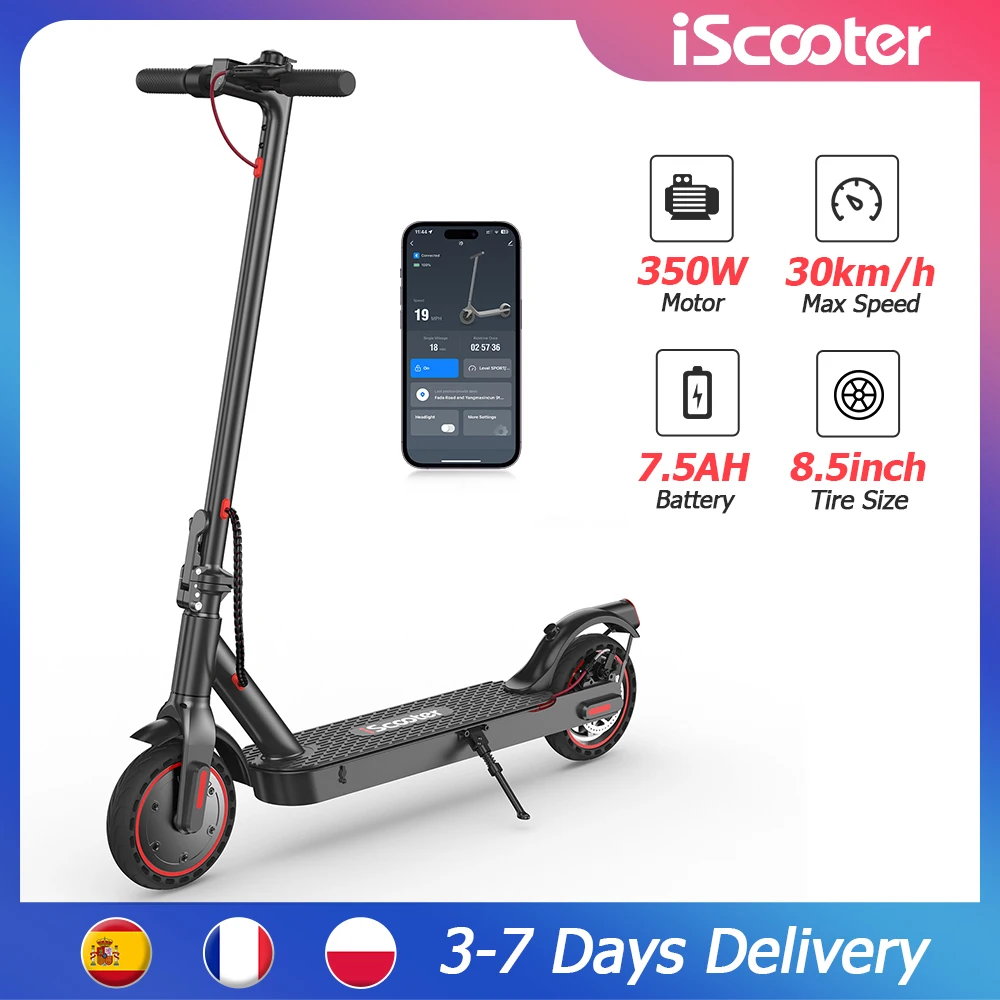 Scooter 350W Scooter eléctrico 7.5Ah 30 km/h Scooter eléctrico neumático de 8,5 pulgadas Scooters para adultos 30km de largo alcance almacén de la UE