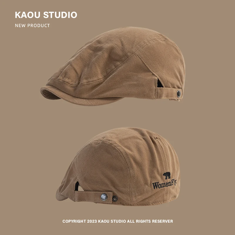 Japanese Designer Niche Retro Forward Hats for Men Spring and Summer Street Fashion Versatile Hip-hop Berets Caps for Women