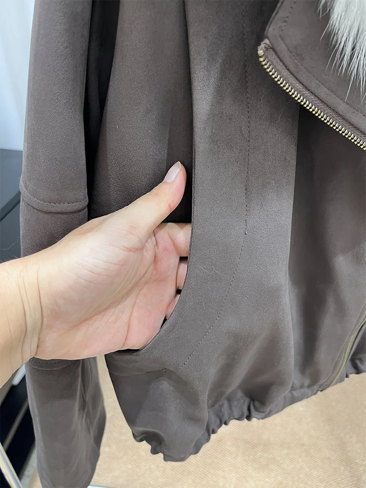 2025 Autumn Winter Goose Down Jacket Natrual Fox Fur Collar Thick Women's Warm Coat Luxury Outwear Female Coats Hot Sale