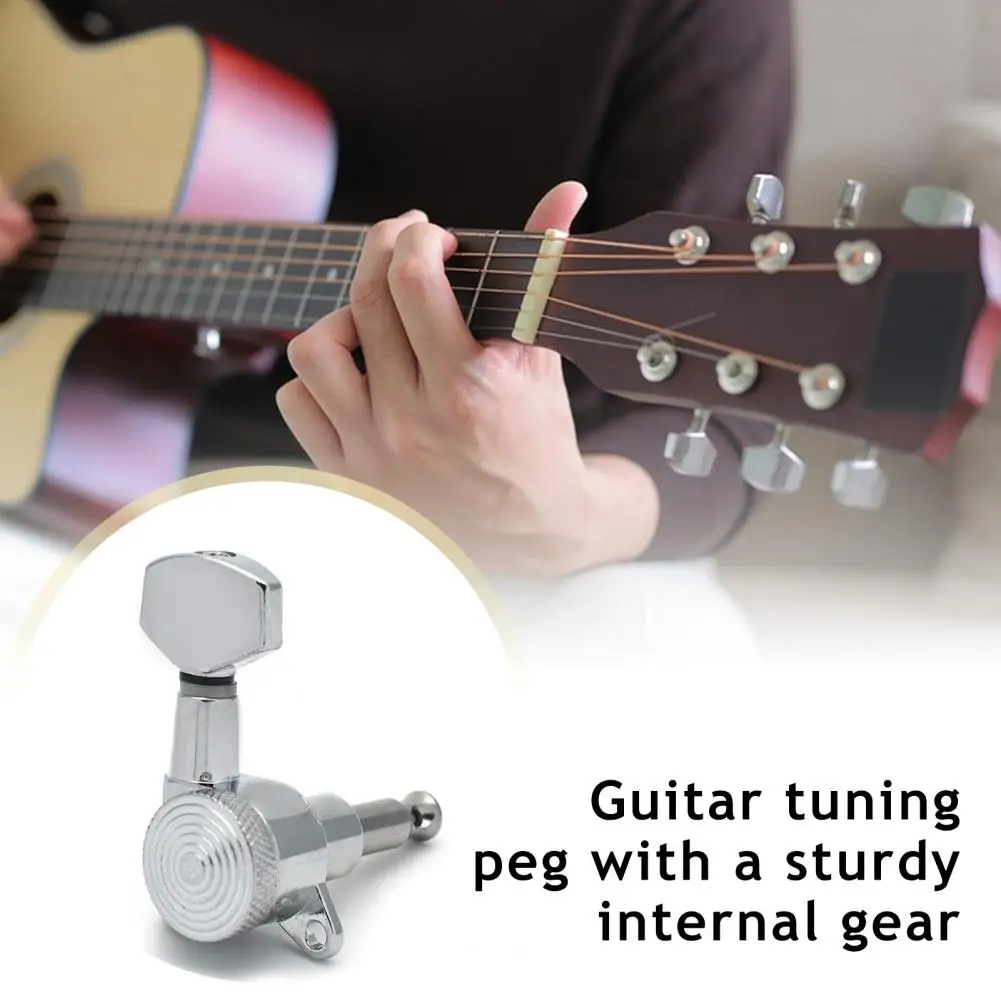 Left Right Locking Guitar Tuner, Lock String Tuning Key Pegs Machine Heads For Electric Folk Acoustic Guitar Replacement