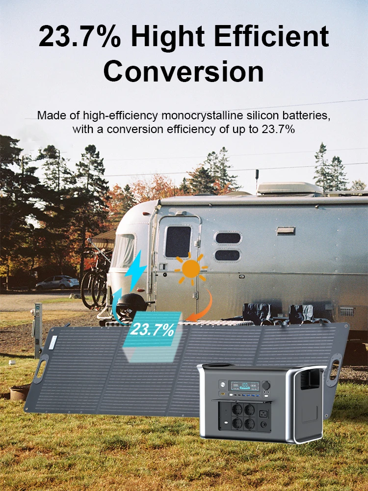ETFE 태양 전지 패널 에너지 저장 전원 공급 장치, 휴대용 태양광 발전기, 200W, W, 캠핑 1000W, 500W, LifePo4 발전소, 2600W, 2048WH