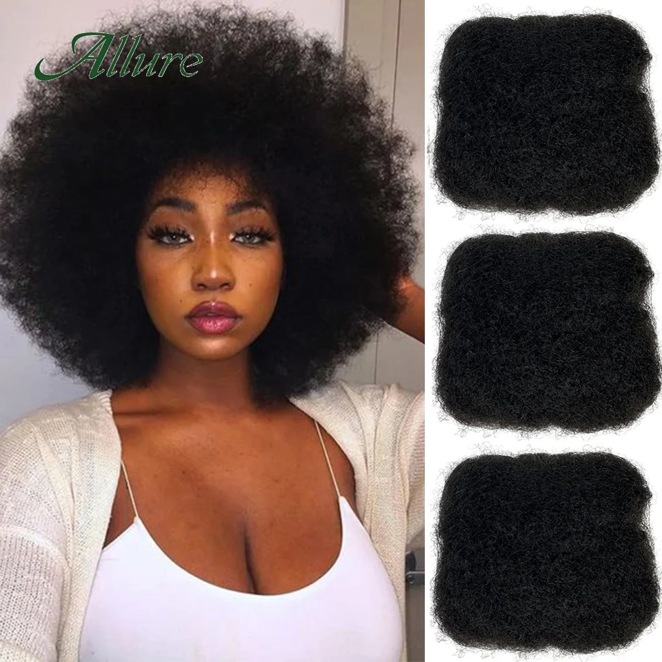 Cabello humano brasileño Afro rizado a granel, trenzas de onda de color negro Natural, 1 paquete de 50g/por 99J, cabello Remy