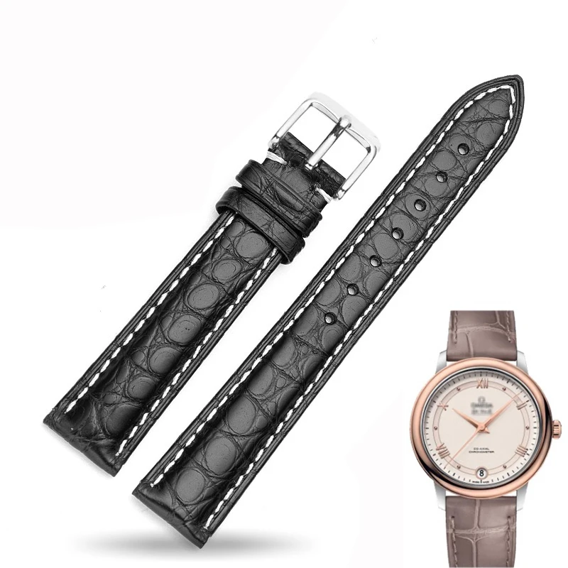 FUYIJIA 12MM~18MM Alligator Watchbands C-hopard L-ongines Substitute Strap Pin Buckle Genuine Crocodile Belt Watch Accessories