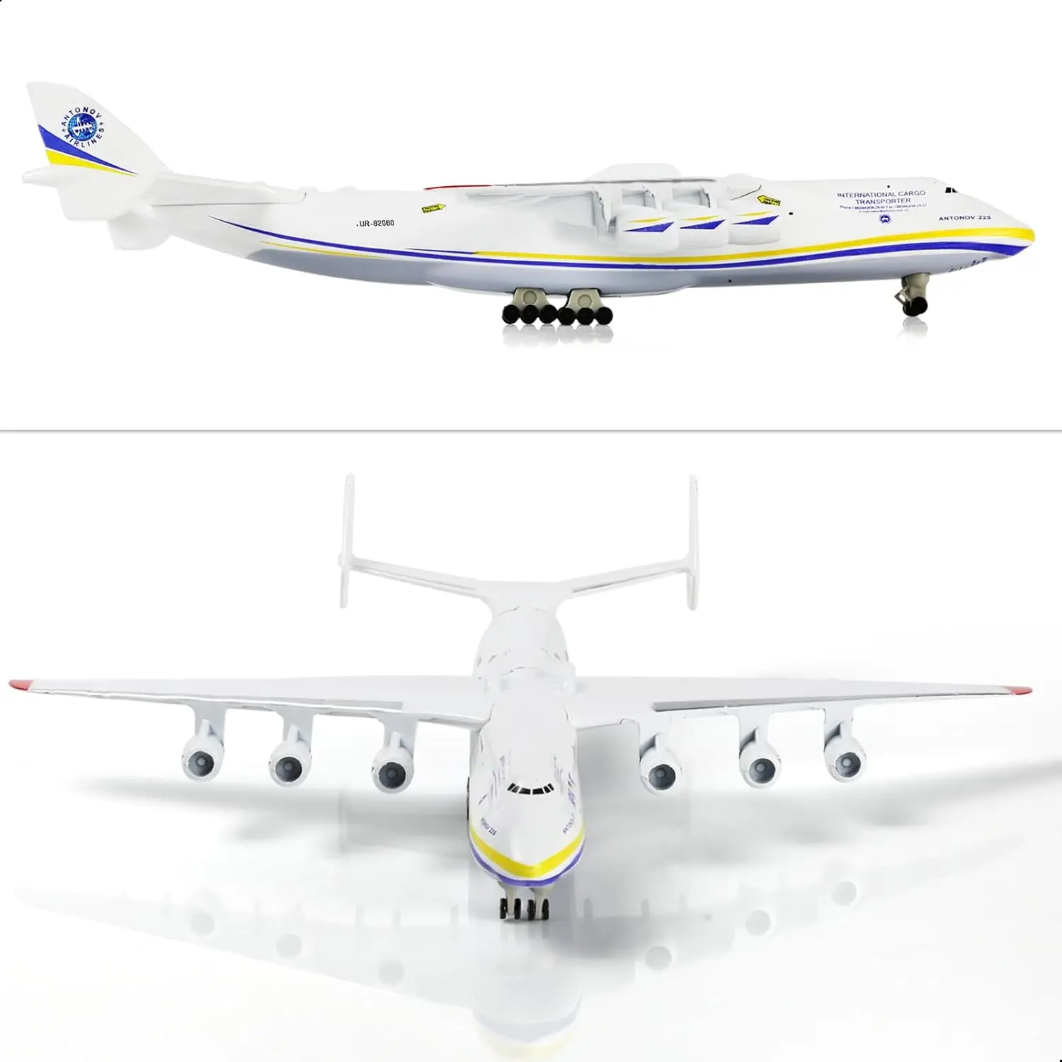 1/400 scale Antonov AN-225 Mriya Diecast Metal Airplane Model Kit with Stand for Aviation Gifts Decoration Display Ornaments