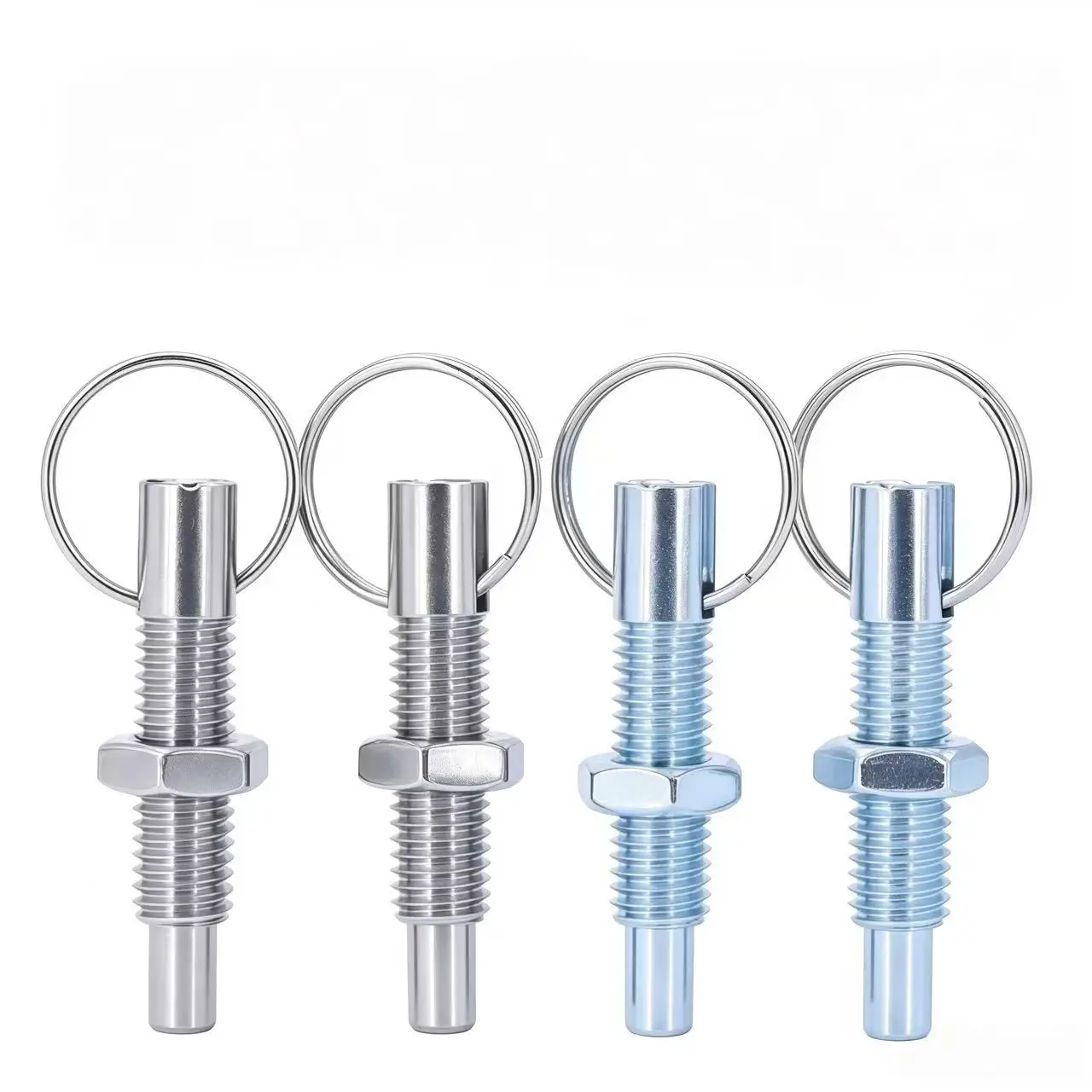 Stainless Steel Self-Locking Indexing Pin with Knob Spring-Loaded Plunger Telescopic Safety Stop Pull-Ring Positioning Pin