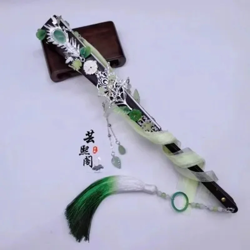 Tian Guan Ci Fu feng shi Shi qingxuan Cosplay ventilador plegable de mano accesorios de antigüedad plegados ventilador de papel fresco accesorio de abanico de mano para baile