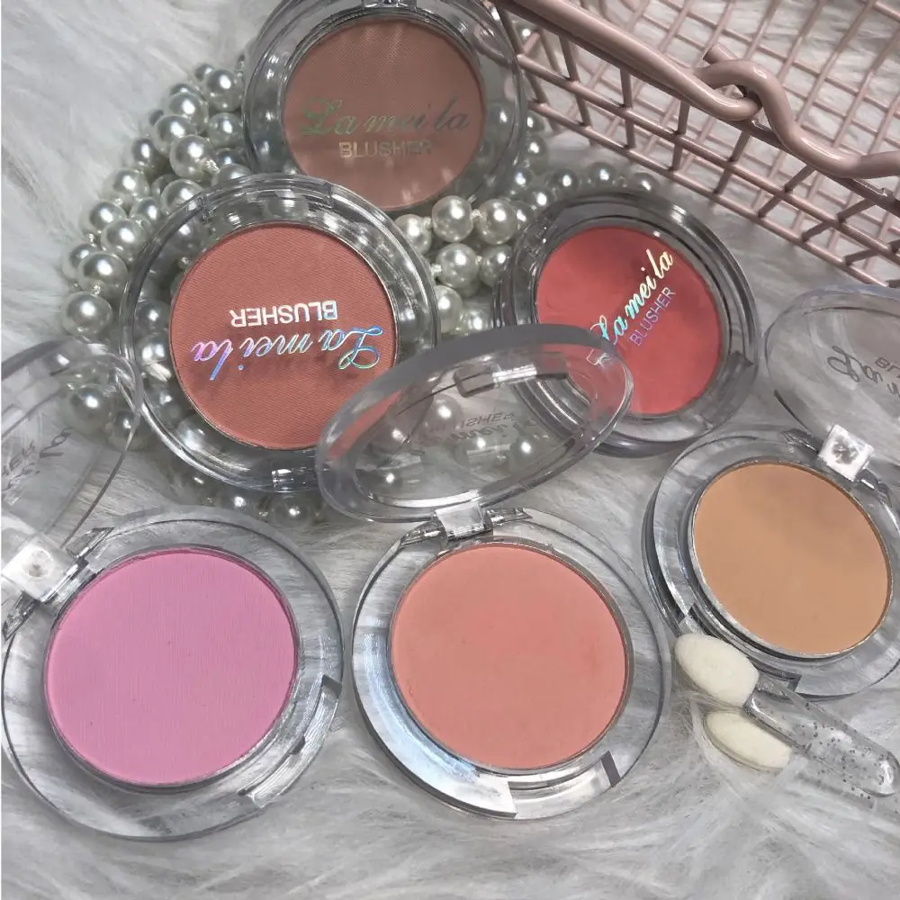 Paleta de rubor de tinte Natural, polvo Mineral rosa melocotón, tinte para mejillas, colorete mate de larga duración, Cosméticos para mujer