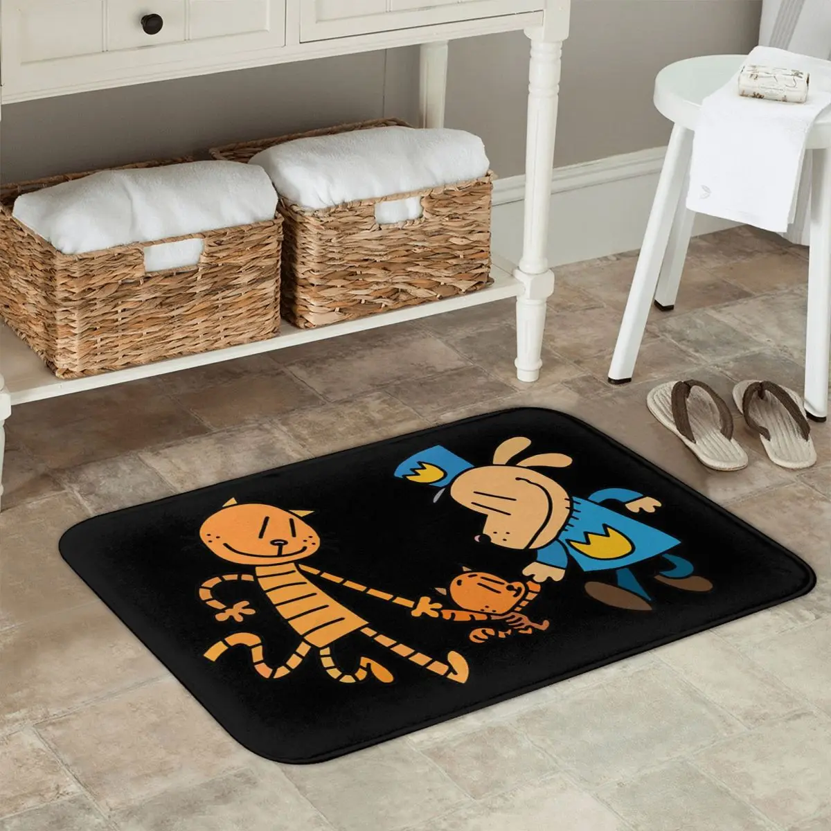 Dog Man, Lil Petey, And Big Petey Fan Art Non-slip Doormat Floor Mat Durable Carpet Rug for  Entrance Home Balcony Footpad Mats