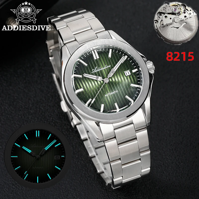 

ADDIESDIVE Watch Men's Automaic Wristwatch 8215 Mechanical Sapphire Glass Sunburst Luminous Waterproof 200m Diving New AD2533