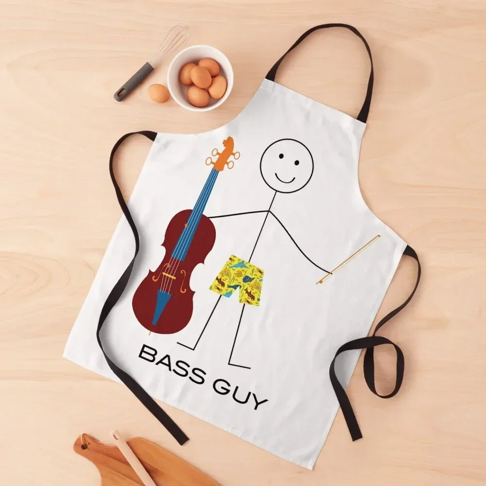 Funny Mens Double Bass Player Apron barber men christmas kitchen man chef uniform Kitchen Handle For Women Apron