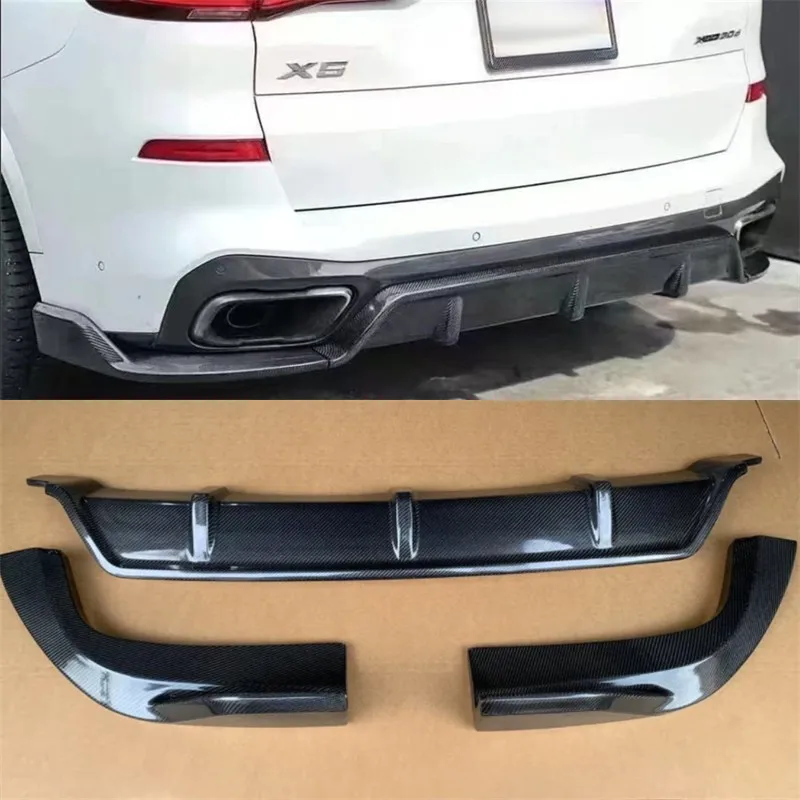 

For BMW X5 G05 2019-2025 Real Carbon Fiber Car Rear Bumper Lip Diffuser Baojiao Splitters Spoiler Car Accessories Body Kit