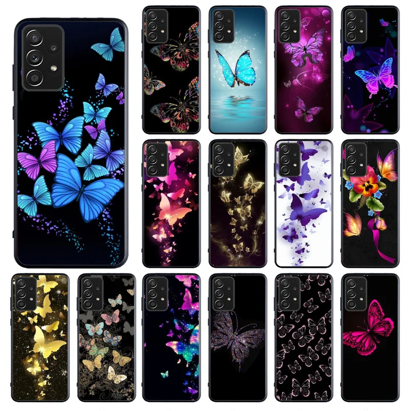 

Phone Case for Samsung Galaxy A35 A55 A54 A15 A25 A05s A05 A22 A24 A52 A33 A34 M34 M14 M54 M23 Beautiful butterfly flower