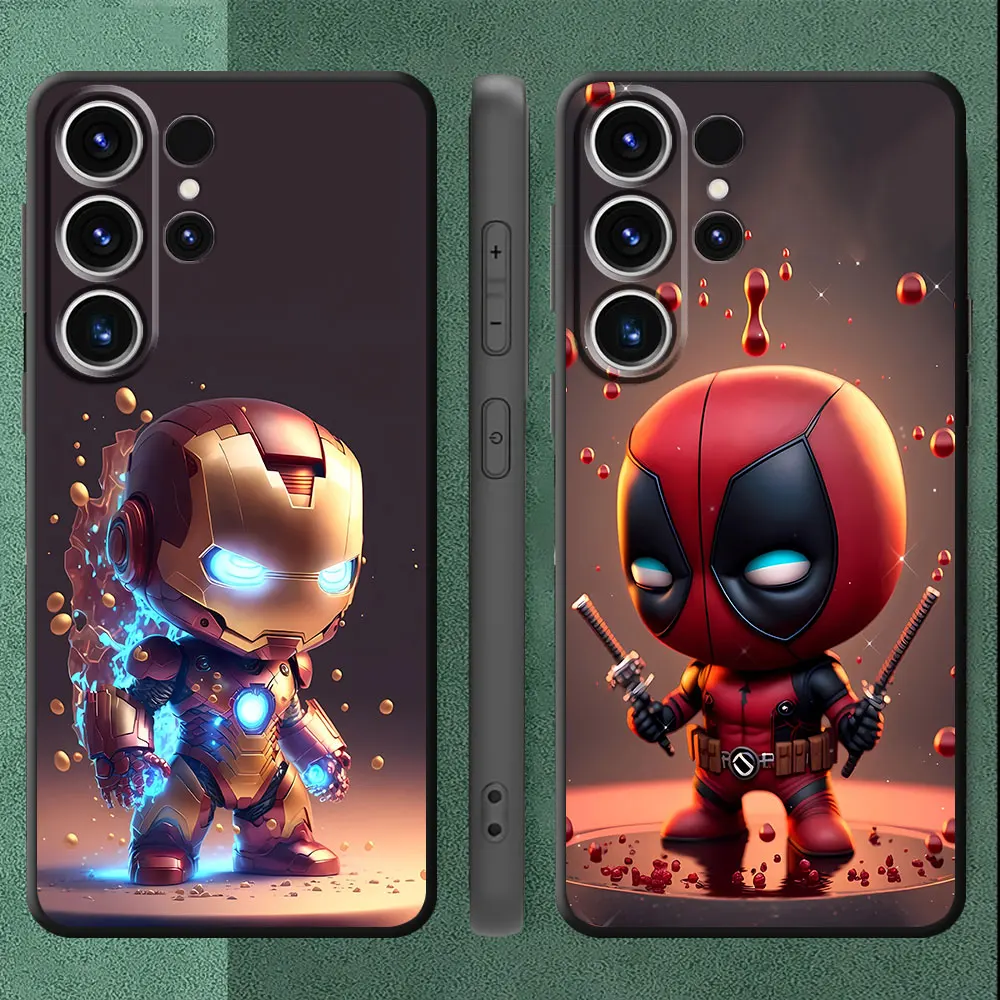 Silicone Phone Case for Samsung Galaxy S20 S22 Plus S24 Ultra S23 Ultra S21 5G S21 FE S24 Cases Cute Marvel Iron Man Cover