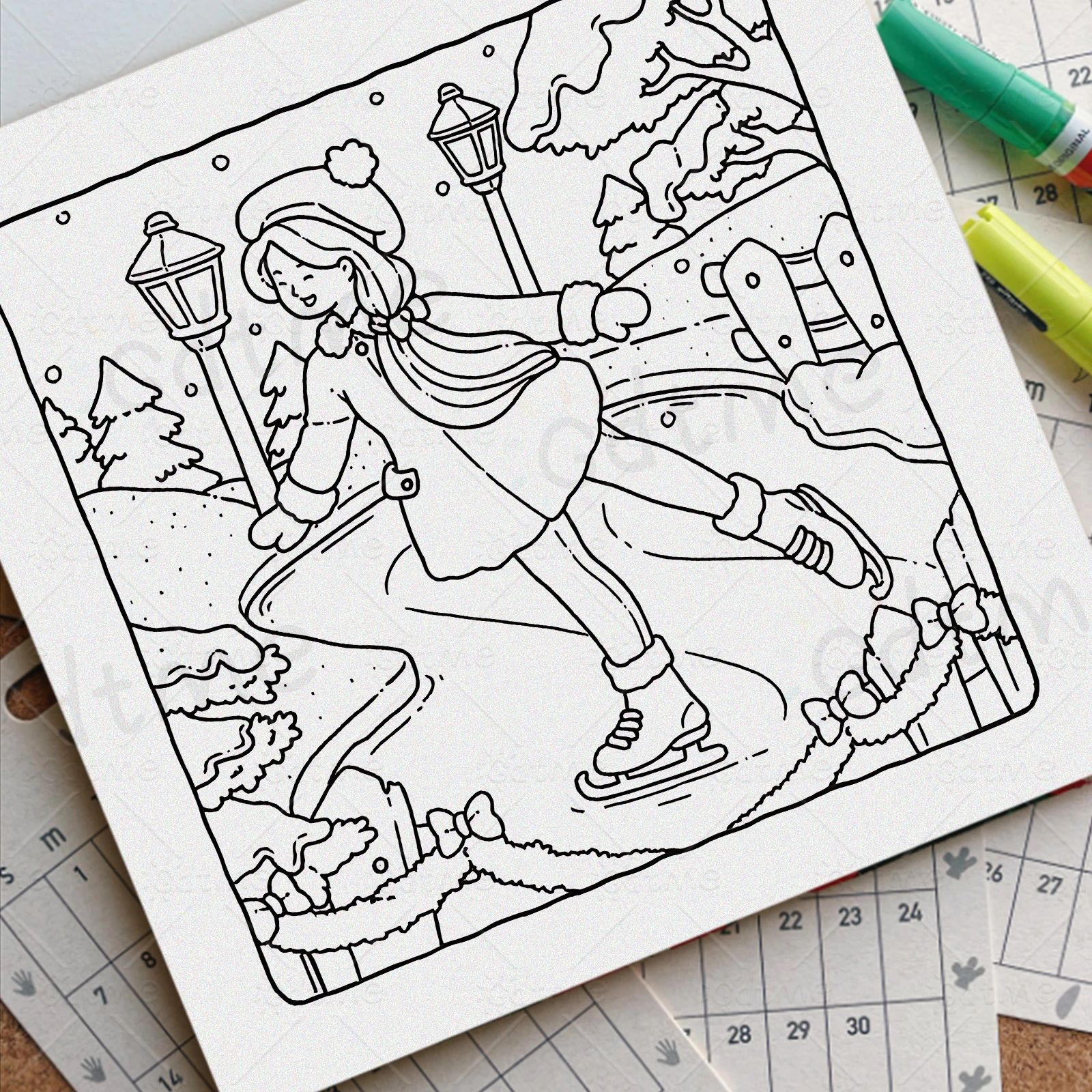 COZY SEASON Malbuch für Erwachsene mit einfachen Cartoon-Mustern zur Entspannung, DIY-Mal- und Zeichenbücher – Detail 4