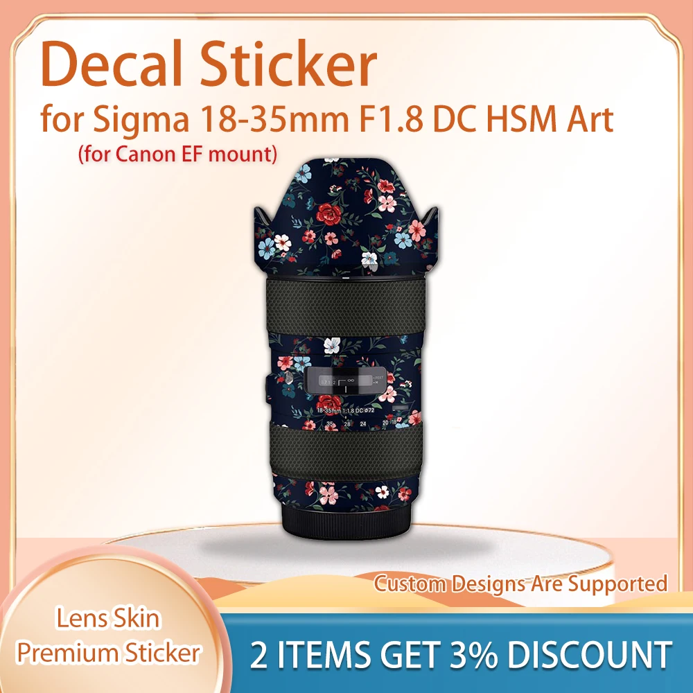 Decal Skin for Canon EF Mount Skin Wrap Covered 1835f1.8 Protective Film Cover Film for Sigma 18-35mm F1.8 DC Lens Skin Decal