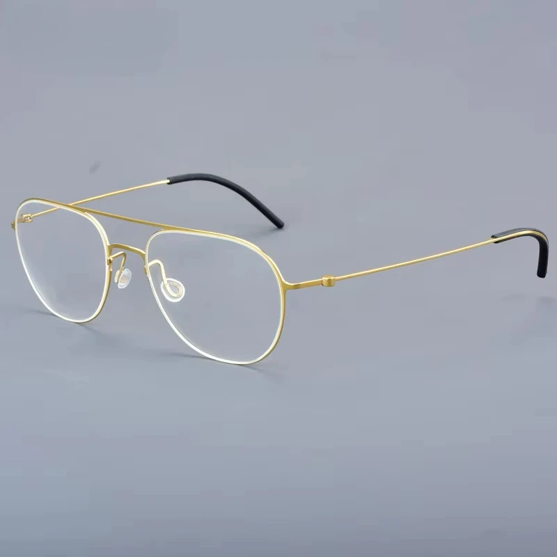새로운 파일럿 남성용 안경테 여성용 안경테 수제 안경 덴마크 브랜드 티타늄 합금 나사 없는 안경테