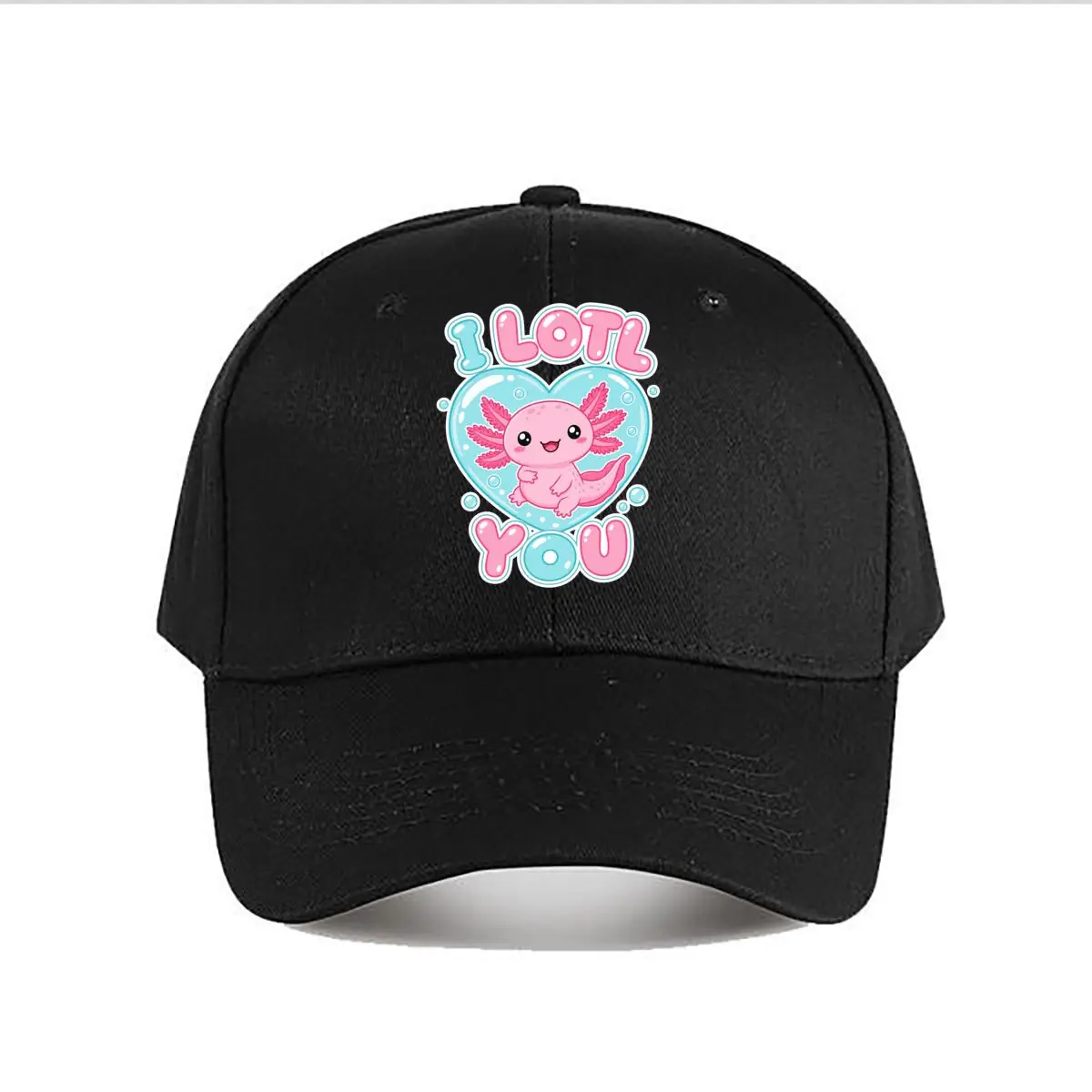 I Lotl You Axolotl Heart Bubble Baseball Cap Fashion Men Sunhat Women's Outdoor Sports
