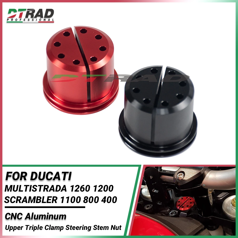 

For DUCATI MULTISTRADA 1260 1200 SCRAMBLER 1100 800 400 Parts CNC Aluminium Motorcycle Parts Upper Triple Steering Stem Nut