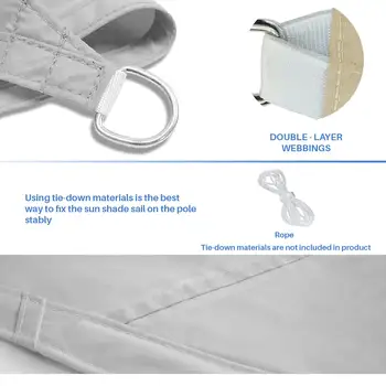 防水遮陽帆篷,矩形防紫外線遮陽棚,適用於戶外花園、露臺、後院、涼棚、隱私屏風 8 最佳銷售 戶外遮陽篷 - №6