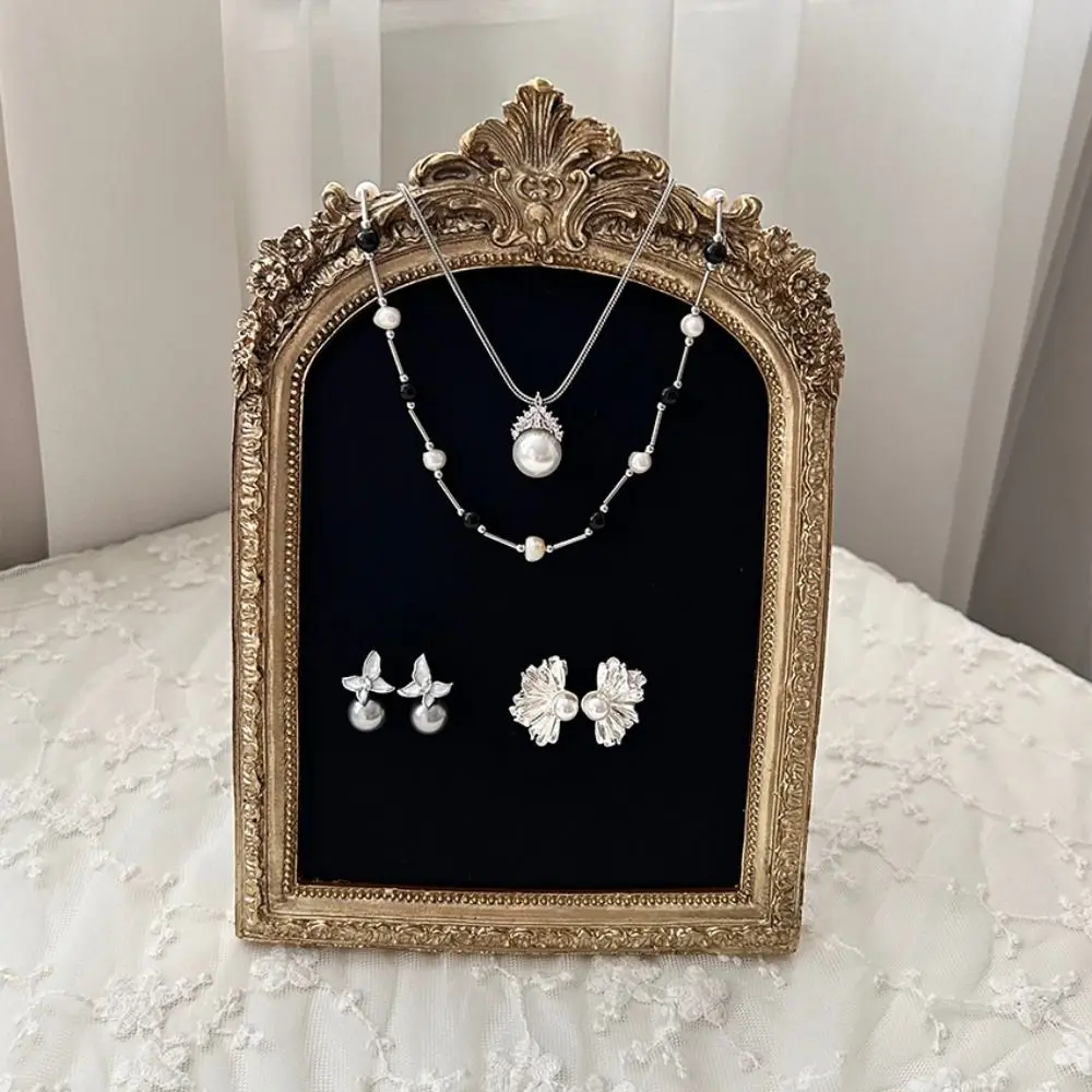 Flower pattern Photo Frame Necklace Stand Handmade Vertical Jewelry Display Bust Model Anti-slip Multi-functional