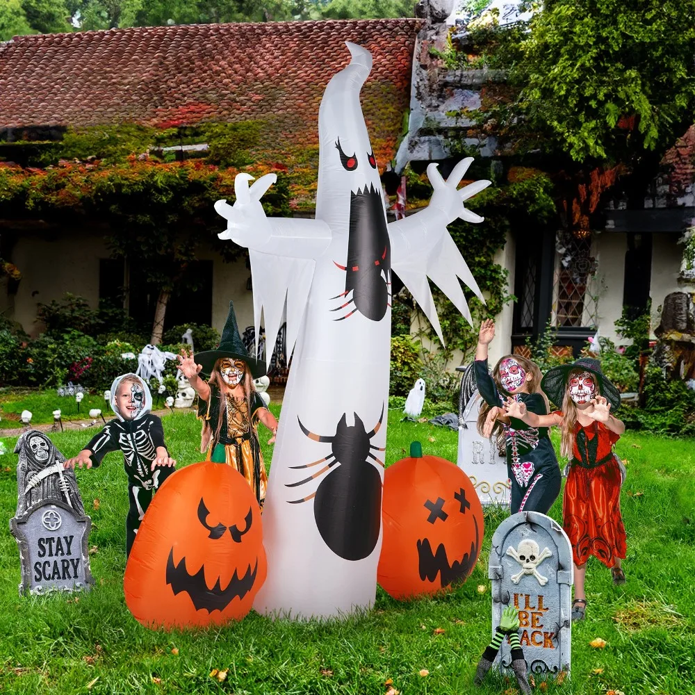 

12FT Inflatable Halloween Ghost Blow Up Decoration with Built-in Lights