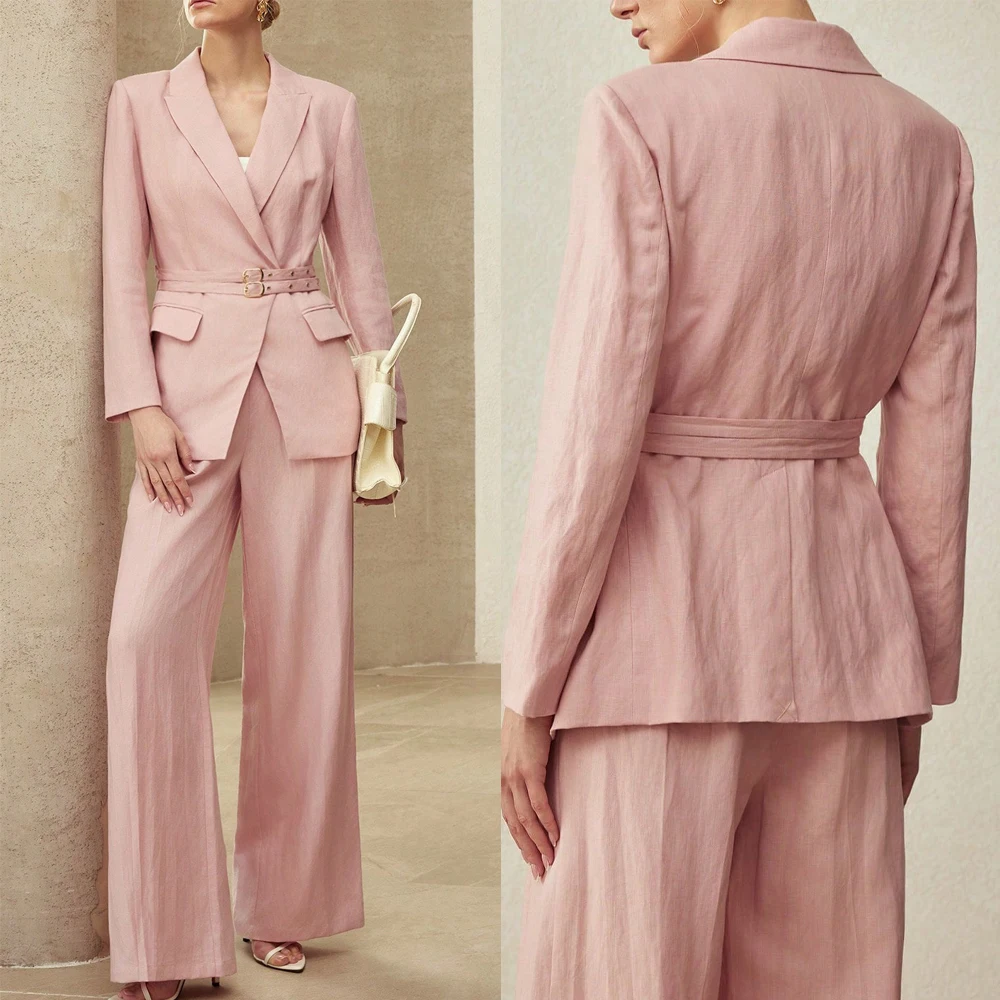 Women's Dresses Suit Gowns Elegant Appliques Peaked Lapel Jacket Coat And Pants For Female Satin 2 Pieces Suit Customized W501