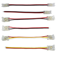 Solderless COB Strip to Wire LED Connector Transparent Crystal Buckle 2Pin 3Pin Strip to Strip for 5mm-10mm RGB CCT LED Strip