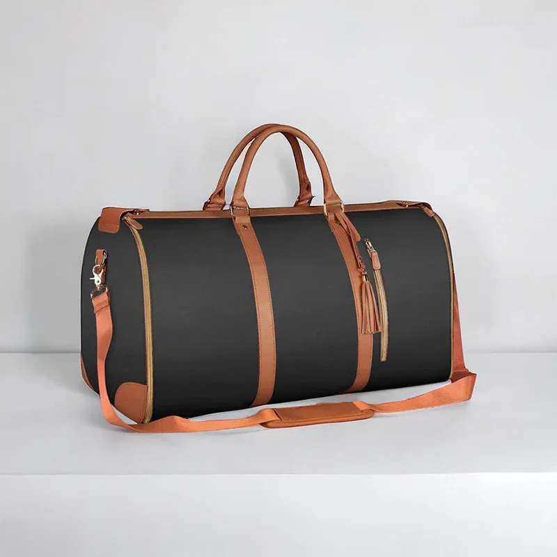 2024 Hot-selling Solid Color Fashion Travel Bag Retro Simple Large-capacity PU Hand Luggage Bag