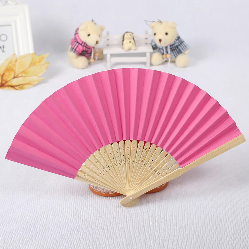 Solid Fan Folding Folding Party Wedding Hand Dance Held Silk Pattern Color Tools & Home 31st Birthday Decorations for Women