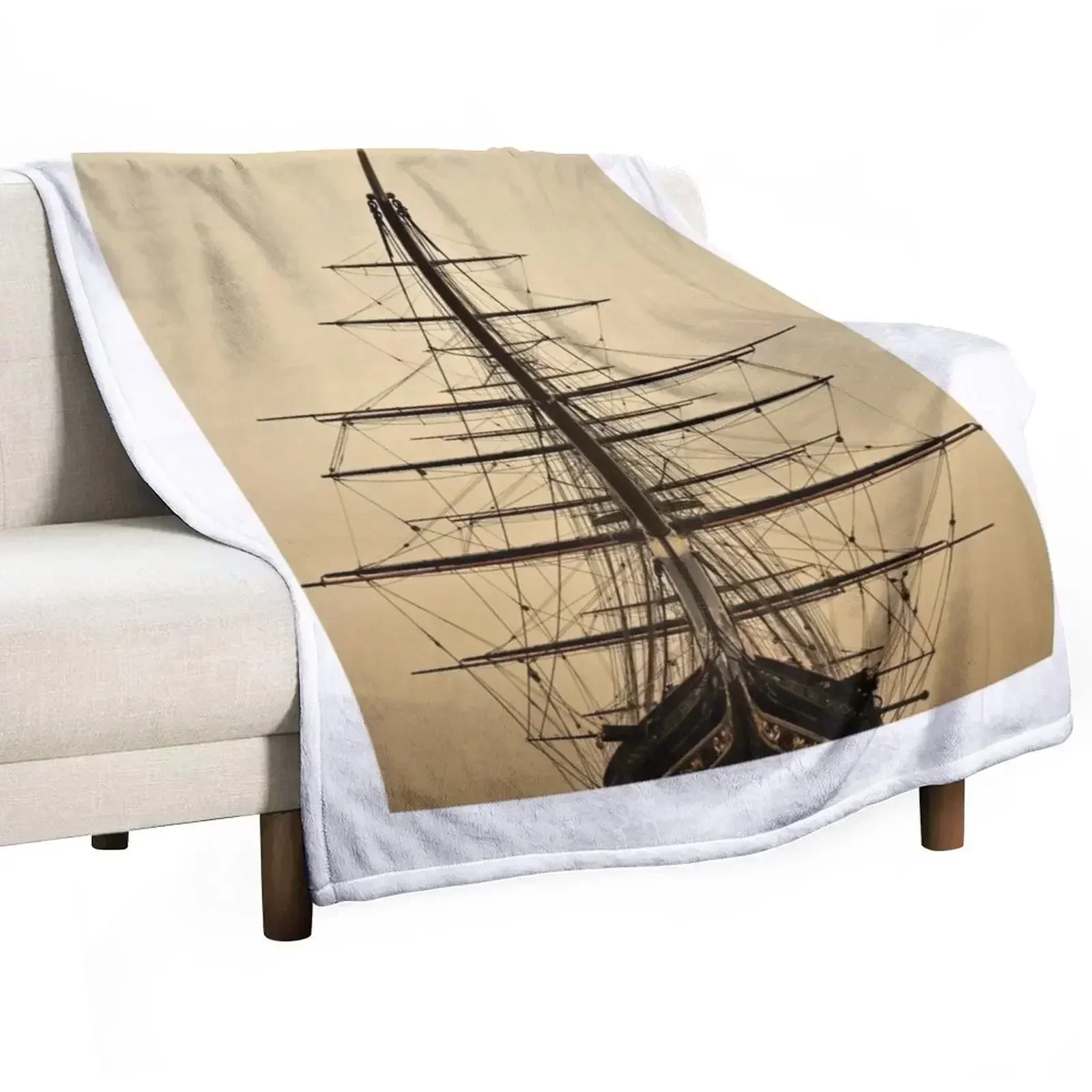 

Cutty Sark at dawn Throw Blanket Reusable Durable Soft Blanket for All Seasons