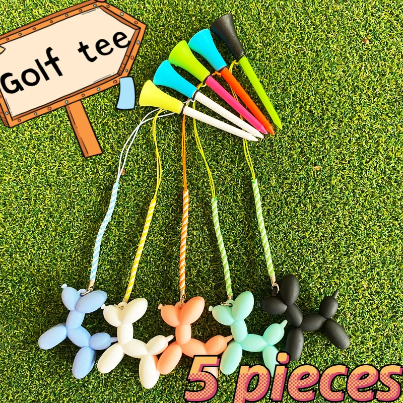 New Golf Tee Bubble Dog Cartoon Hanging Studs GOLF TEE with Rope To Prevent Lost Golf Seat