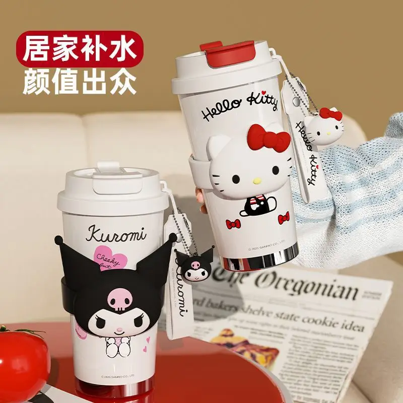 

HelloKitty Insulated Cup Women's 2025 New High Beauty Birthday Gift Sanrio Straw Coffee Cup