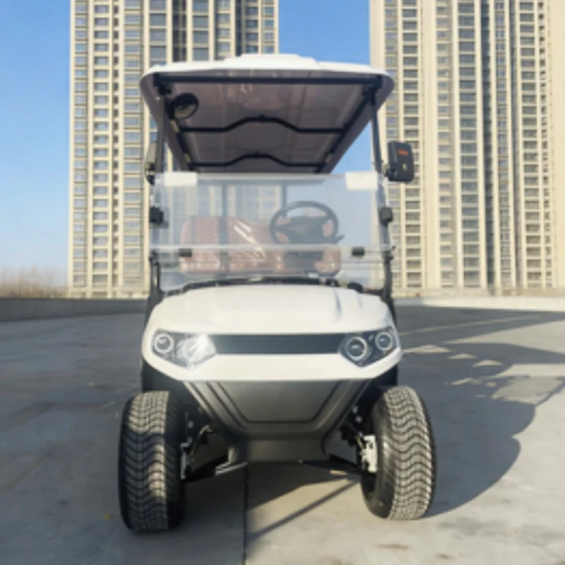 2026 Brand Electric Sightseeing Buggy Electric Golf Cart 6 Seat Steel Material Folding Windshield Off-Road Tires Rust-Resistant
