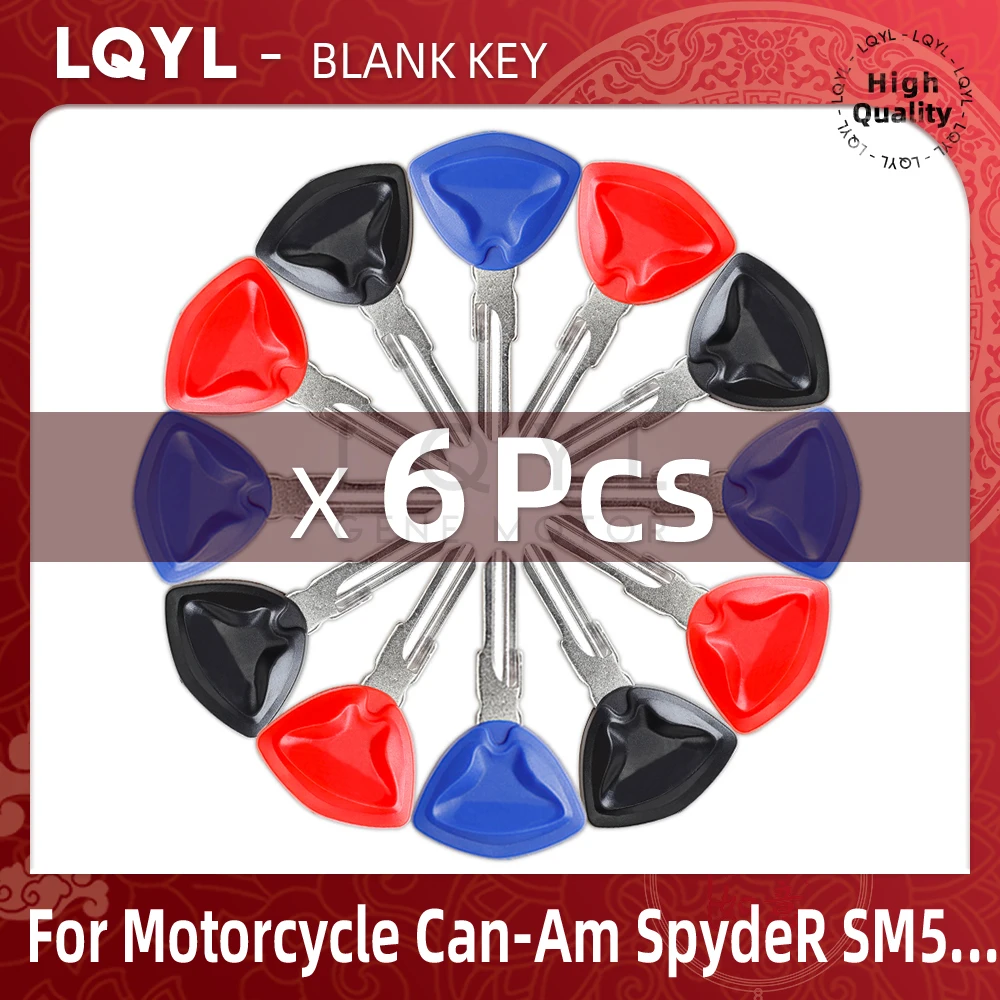 6Pcs Motorcycle Key Uncut Blank Replacement Keys For Bombardier Can-Am SpydeR SM5