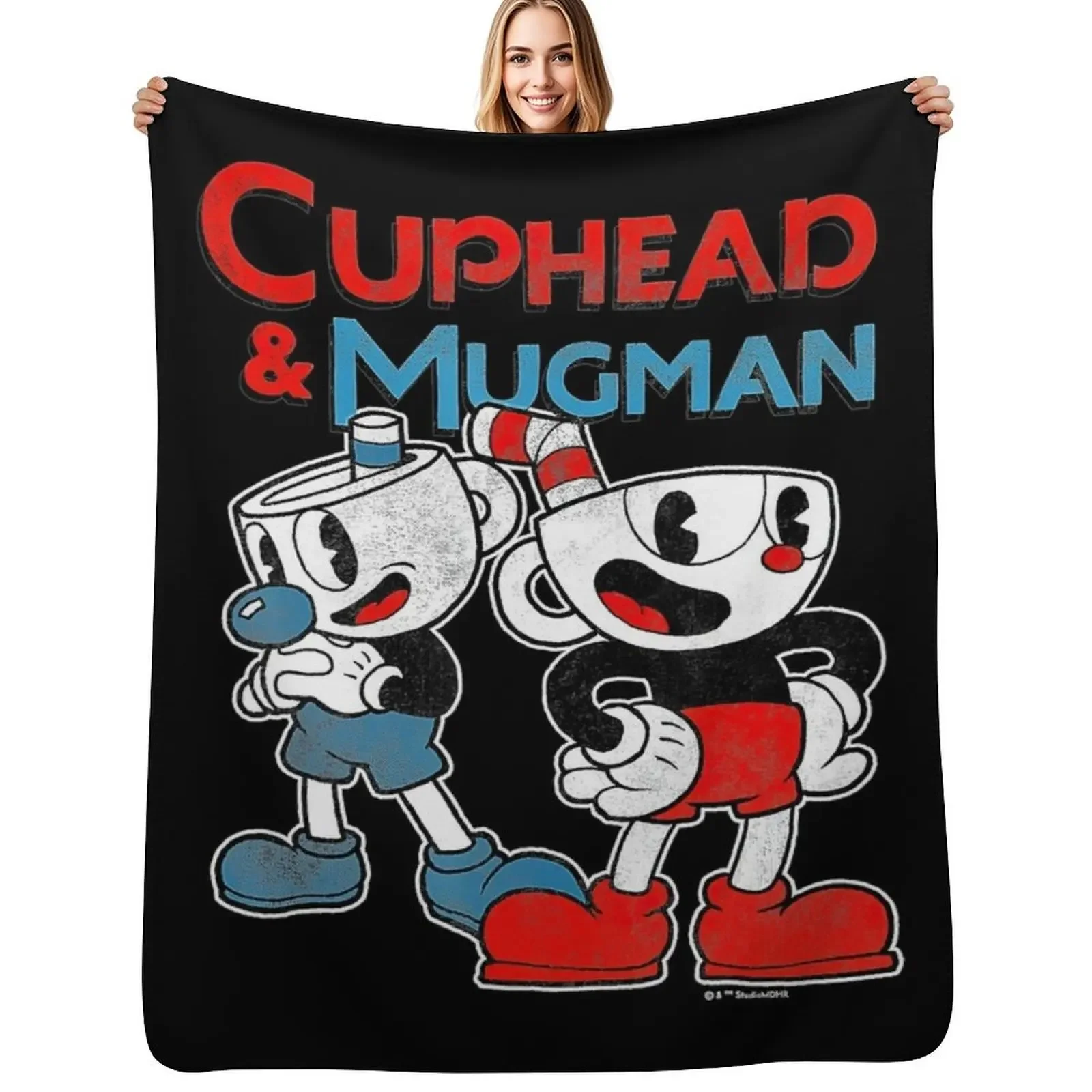 

Cuphead & Mugman Dynamic Duo Throw Blanket Moving Vintage Heavy Blanket