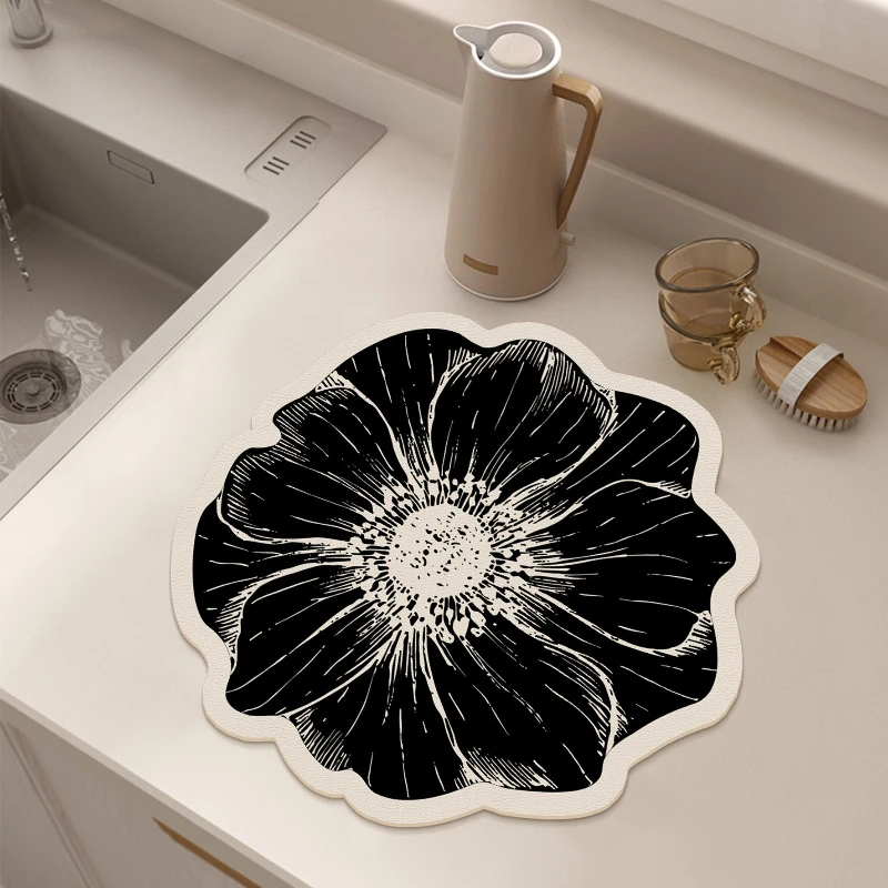 

New 30cm Lotus-Shaped Placemat Heat-Resistant Washable Insulation Place Mats Quick Drying Non-slip Table Mats Household Supplies