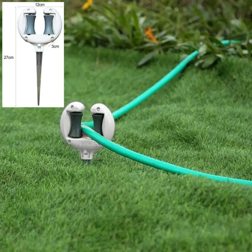 Iron Garden Hose Guide Nail Water Pipe Positioning Holding Roller Pointed Head Anti-skid Yard Garding Irrigation Accessories