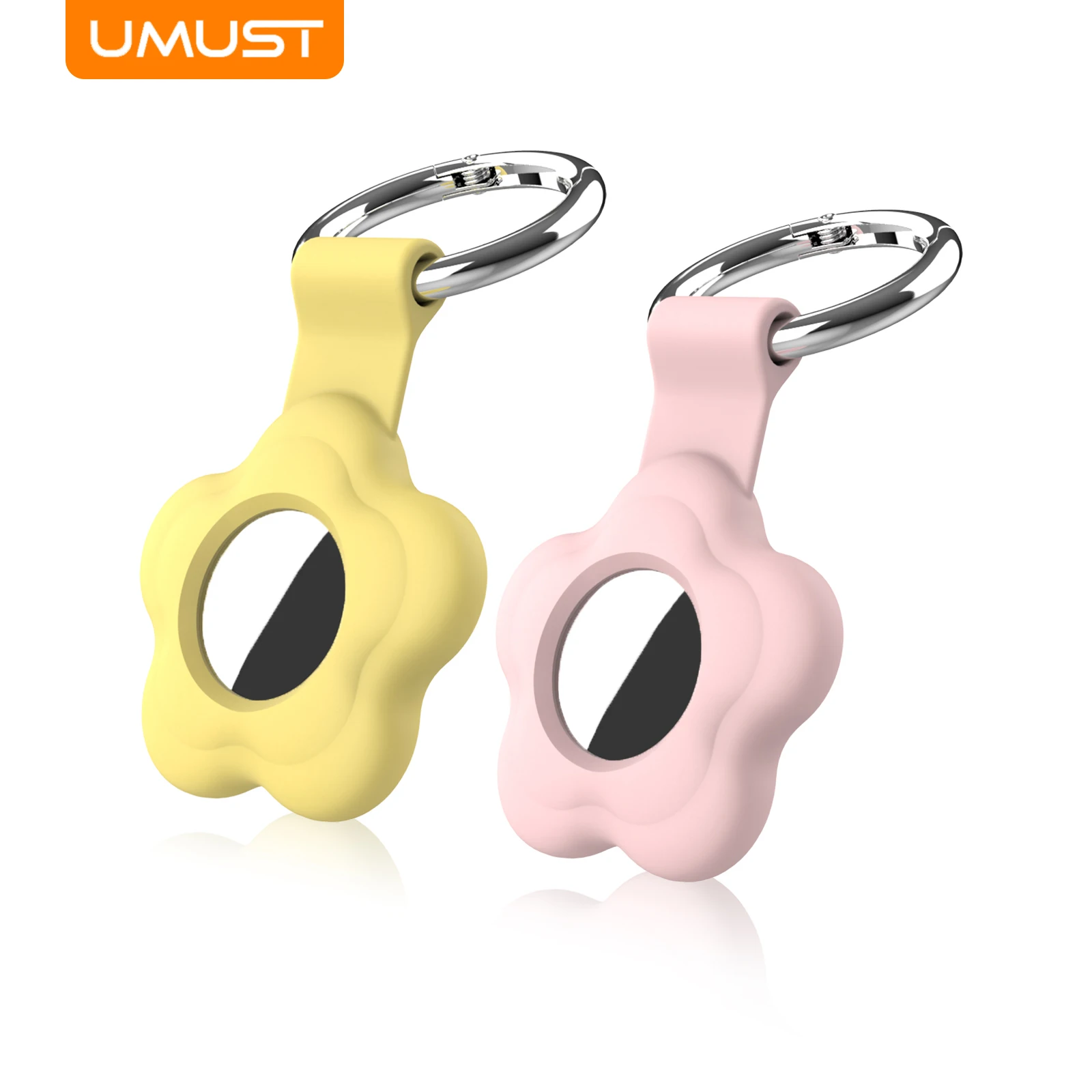 UMUST Silicone AirTag Case with Keychain,Airtag Holder for AirTags Tracker, AirTag Cover Anti-Loss Tracker Accessories