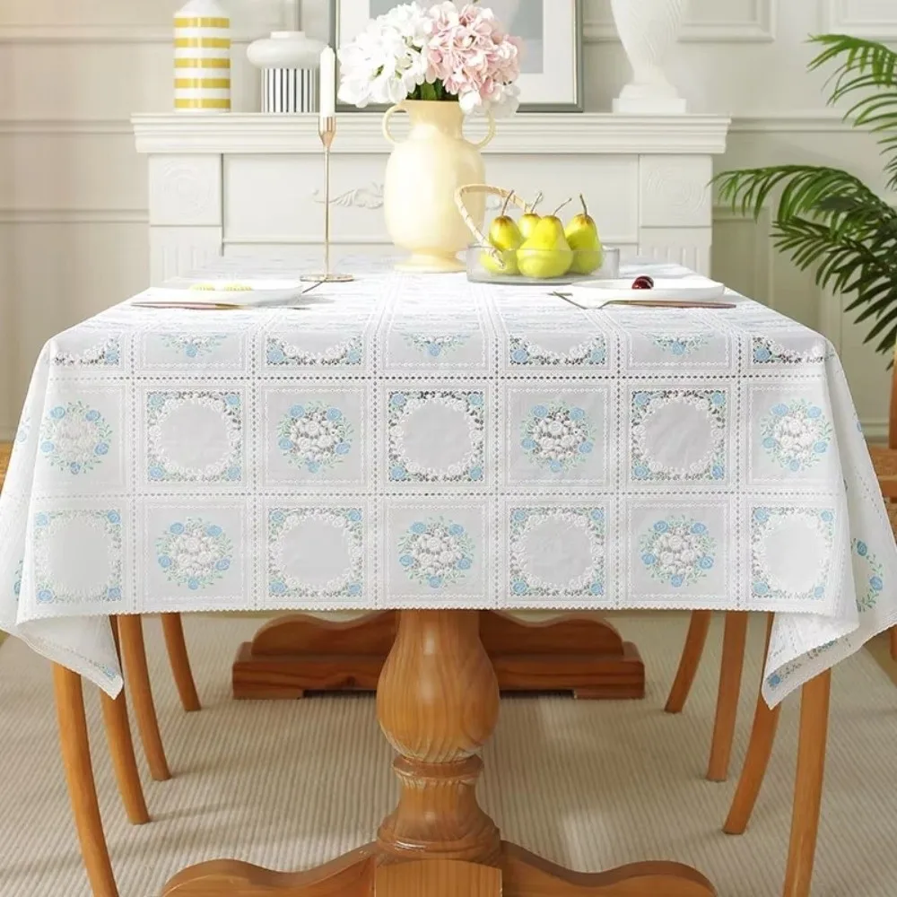 Durable Waterproof PVC Tablecloth Oil Proof Washable Table Cover Erasable Rectangular Table Mat Coffee Tables