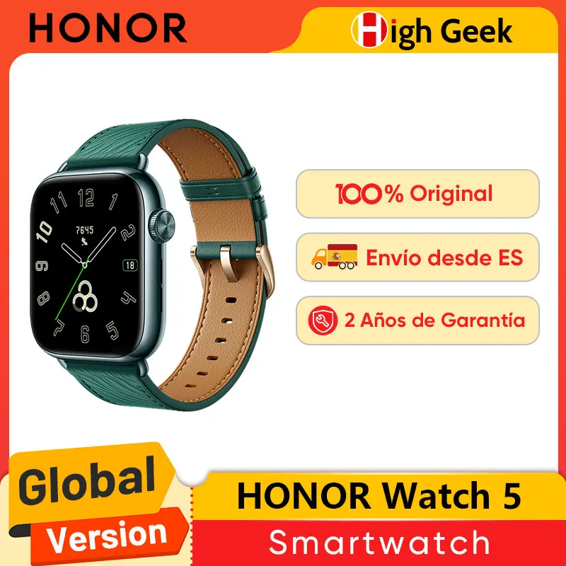 Global Version HONOR Watch 5 Smartwatch Precise GPS Tracking Quick Health Scan 1.85-inch Large Display GPS Supported IP68