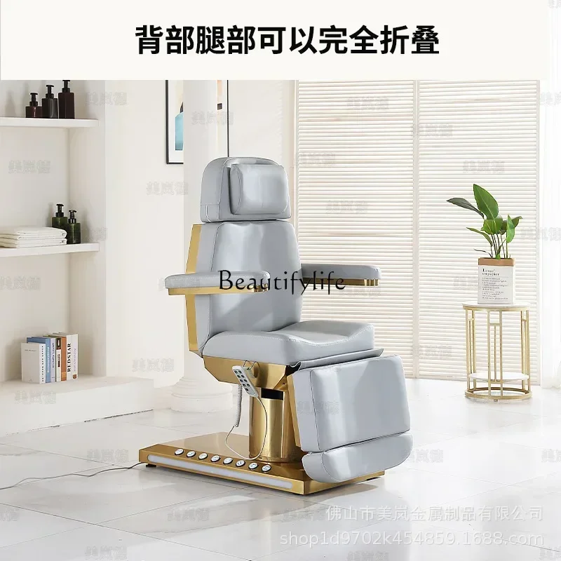 06Multifunctional electric lifting beauty bed, special tattoo embroidery massage bed for beauty salons