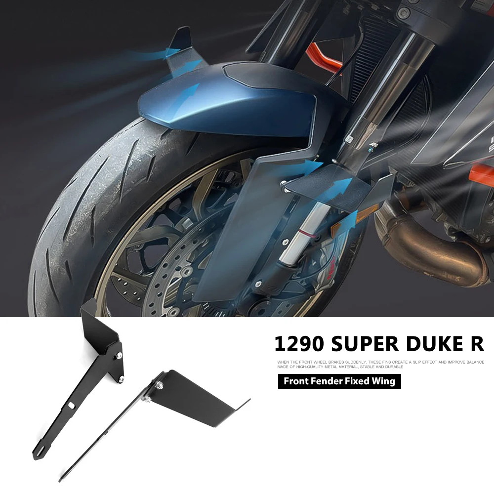 

Motorcycle Accessories Front Fender Adjustable Aerodynamics Fixed Wing New Spoiler Black For 1290 Super Duke R 2018-2023 2022