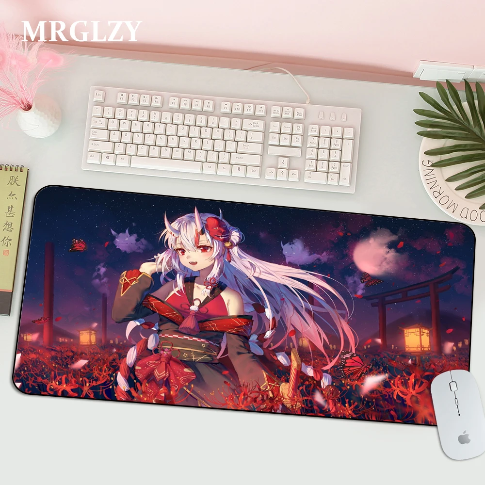 Hololive Kawaii Nakiri Ayame Anime Gaming Mousepad Gamer Desk Table Game Office Work Mouse Pad Xxl Non-slip Laptop Gaming Pc