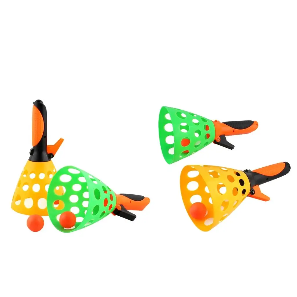 Pop and Catch Game Ball Launcher Multi-colored Kids Toy Outdoor Sport Activity Game for Backyard Play