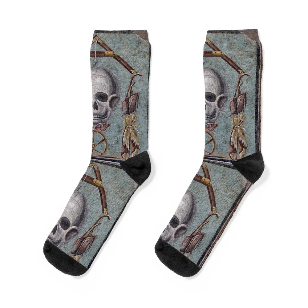 

Memento Mori mosaic from Pompeii Socks funny sock football FASHION loose Socks For Men Women's