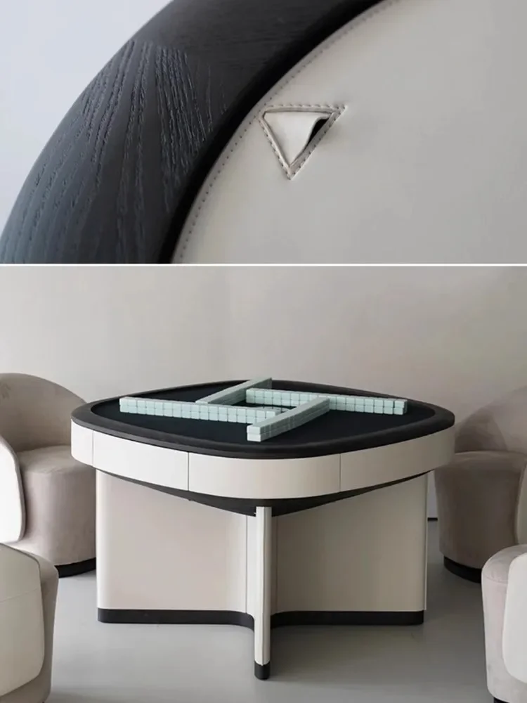 Mahjong table household fully automatic high-end saddle leather sparrow table